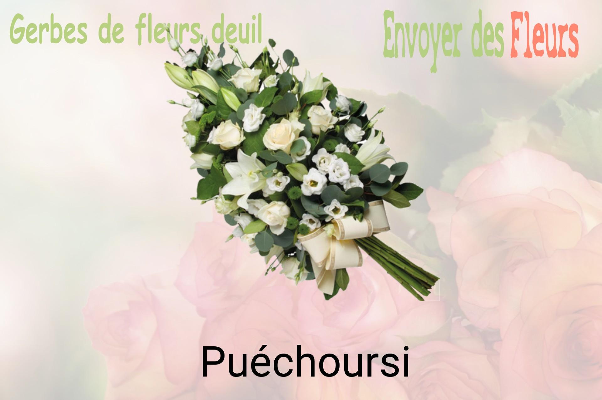 Gerbe de fleurs de deuil livrée à Puéchoursi
